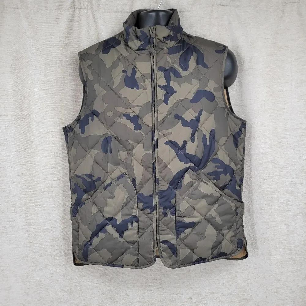 J Crew Camo Quilted Layering Vest Men's Size Medium Camouflage